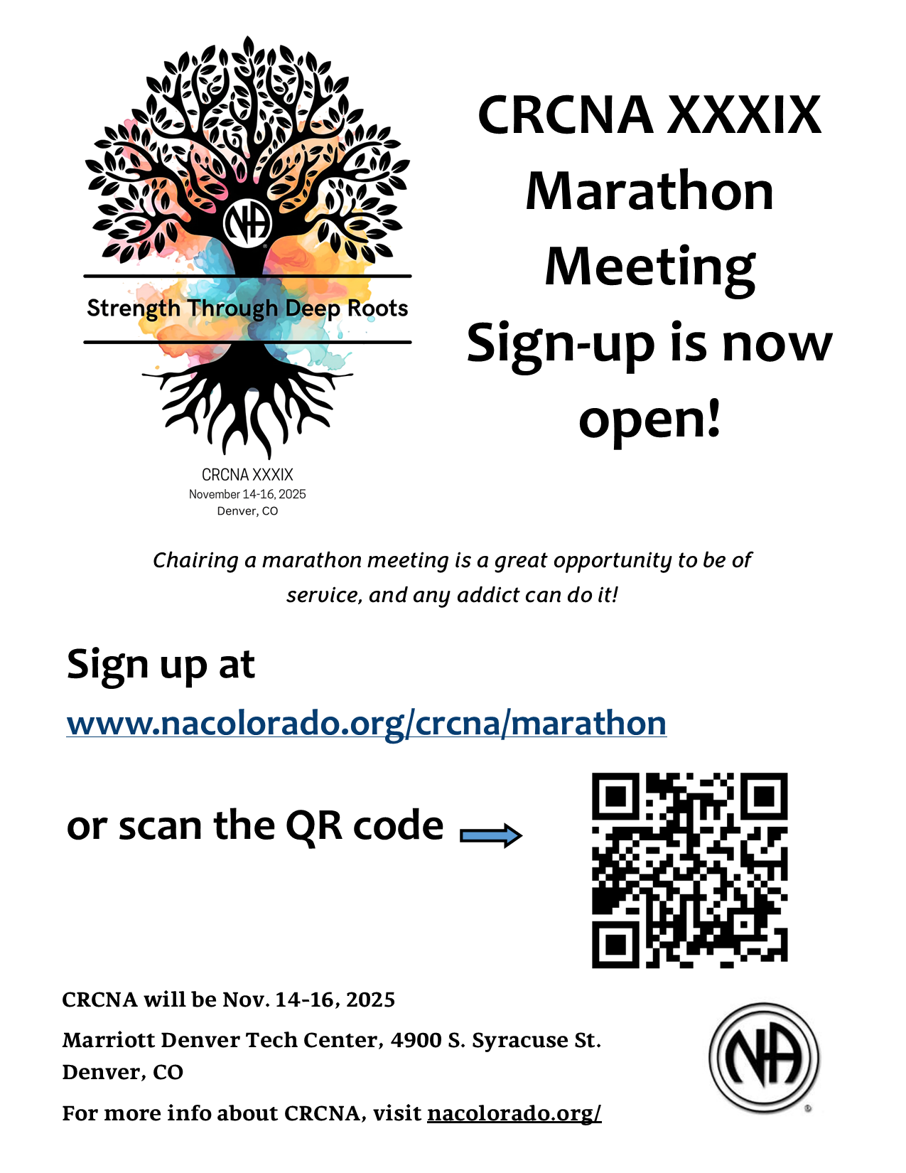 CRCNA 39 Marathon Meeting Flyer