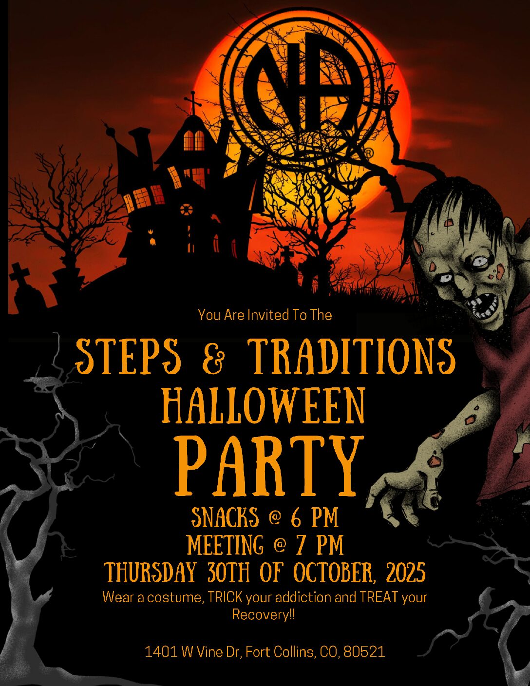 Steps & Traditions Halloween flyer
