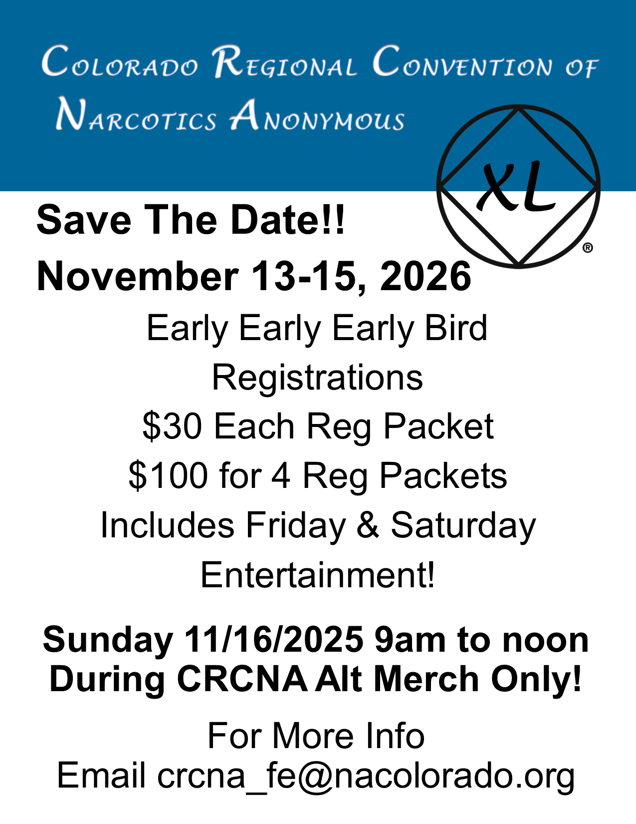 CRCNA XL Early Registration